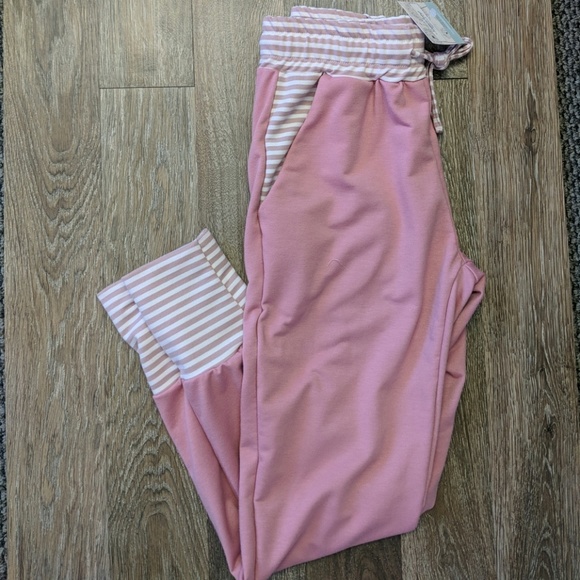 Pants - Mauve pink stripe jogger pants